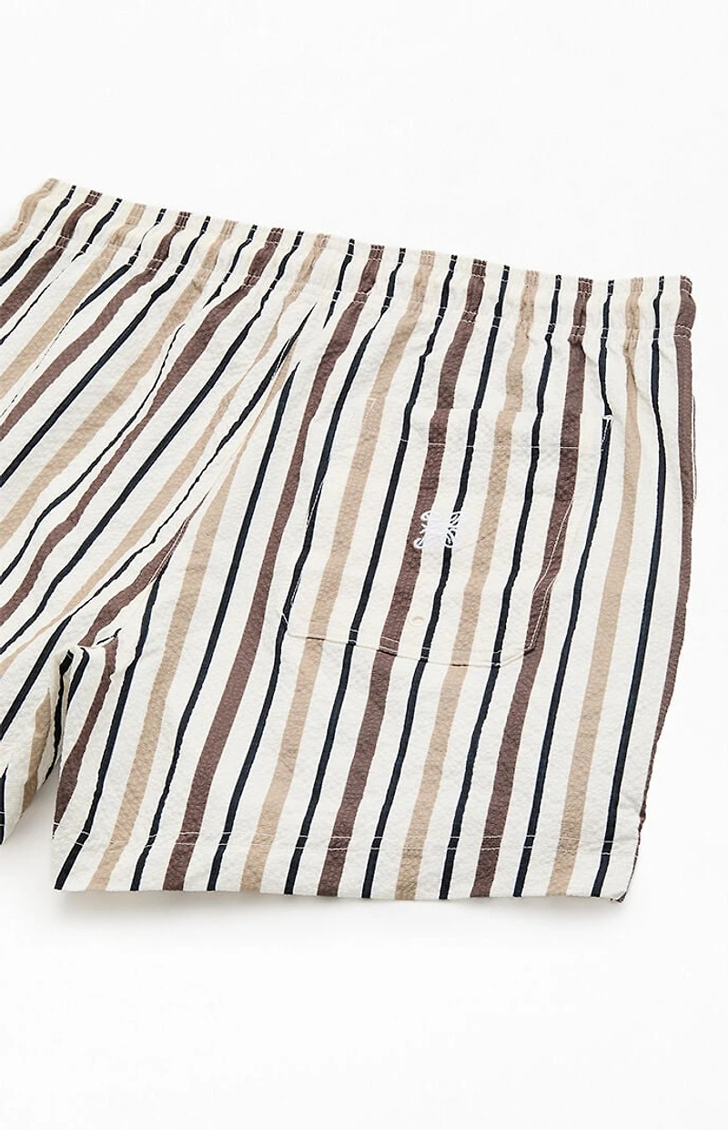 Pacsun Atoll Striped Seersucker 5" Swim Trunks