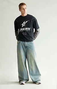 Pacsun Ryder Ultra Baggy Jeans Medium Blue Tinted