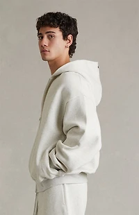 Fear of God ESSENTIALS Oatmeal Heather Signature Classic Full Zip Hoodie