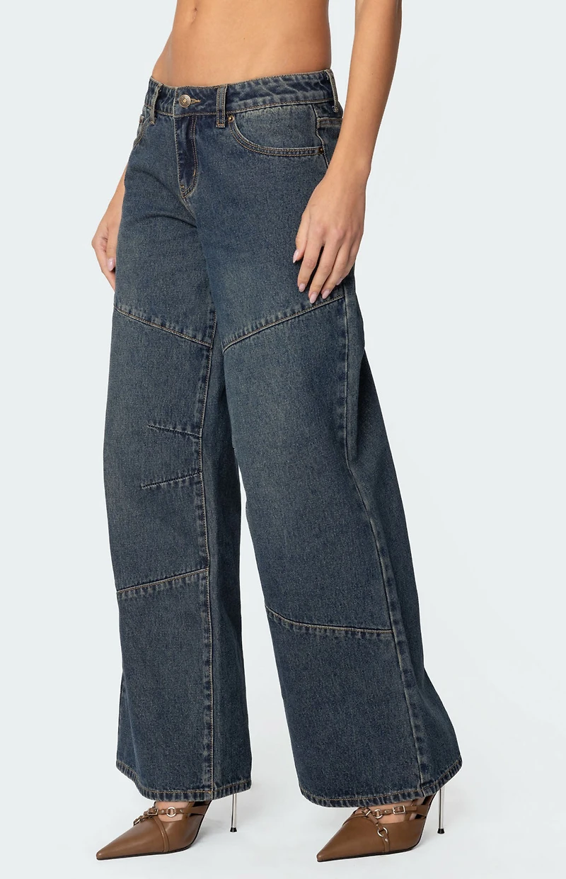 Edikted Laney Vintage Washed Low Rise Jeans