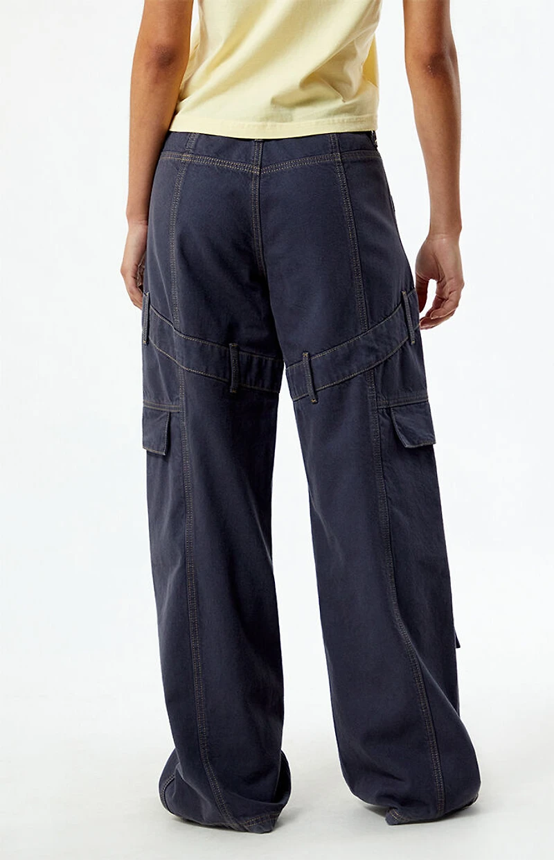 Pacsun Navy Low Rise Baggy Cargo Pants