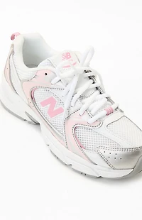 New Balance Kids White & Pink 530 Shoes