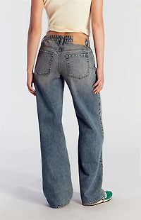 Pacsun Casey Low Rise Baggy Jeans Medium Indigo Tinted