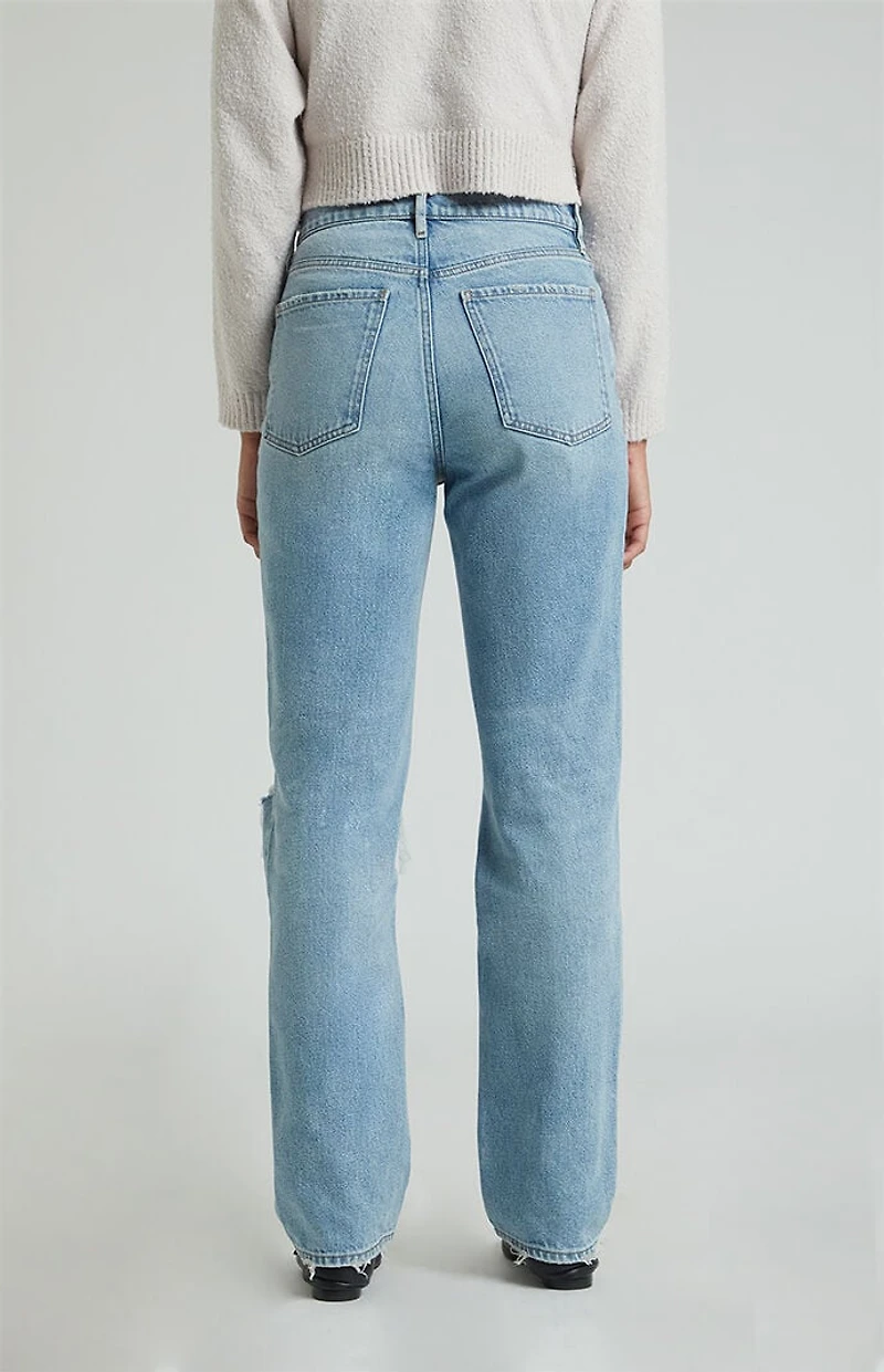 Pacsun Light Indigo Ripped Knee Dad Jeans