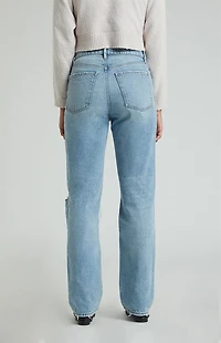 Pacsun Light Indigo Ripped Knee Dad Jeans