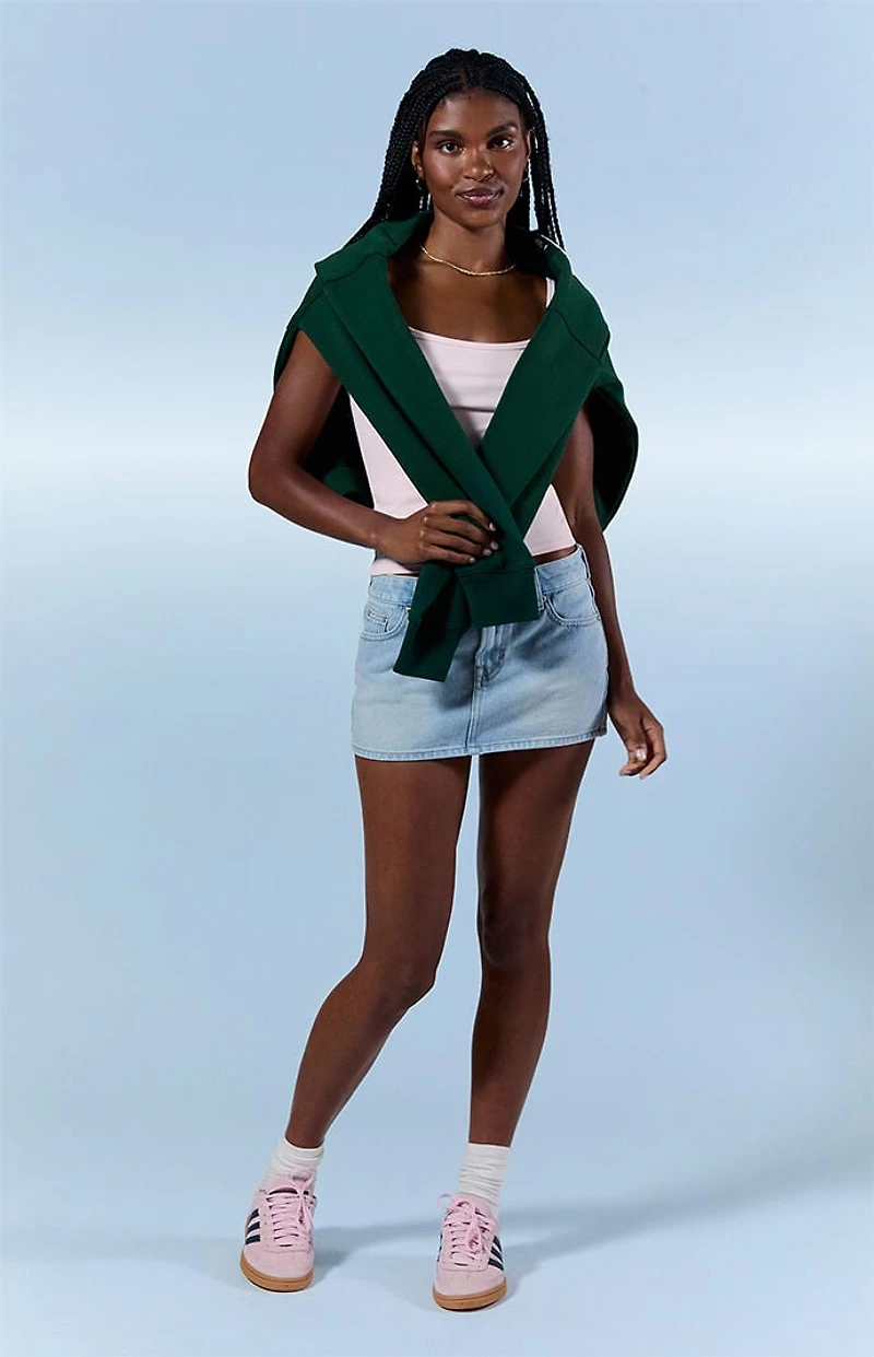 Pacsun Piper Stretch Light Blue Jean Micro Mini Skirt