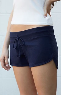 John Galt Blue Marcie Curved Sweat Shorts