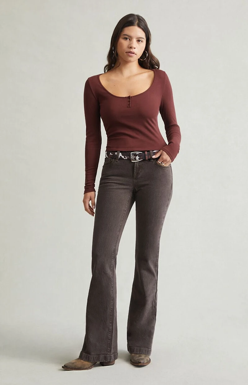Pacsun Jade Low Rise Bootcut Jeans Brown
