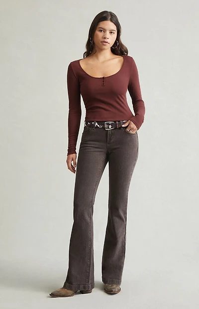 Pacsun Jade Low Rise Bootcut Jeans Brown