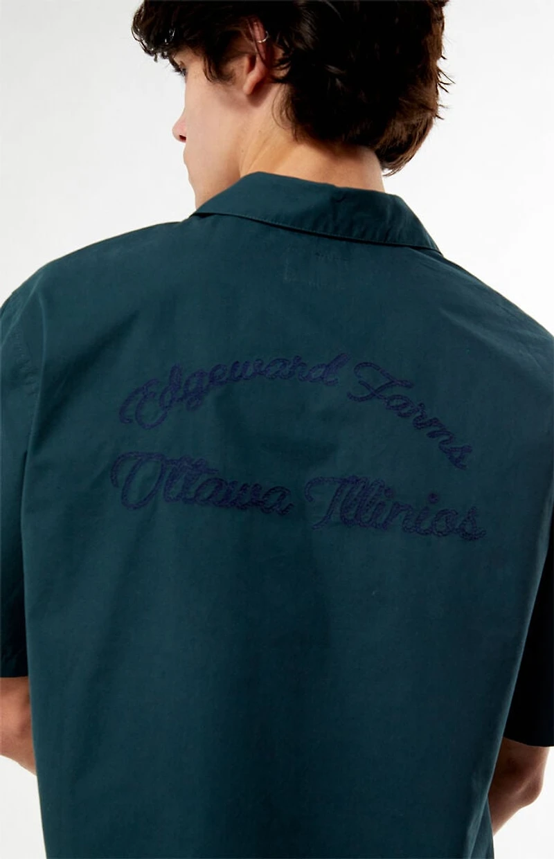 Pacsun Farms Green Woven Camp Shirt