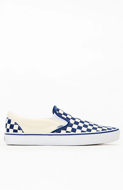 Vans Blue & White Checkerboard Classic Slip-On Shoes