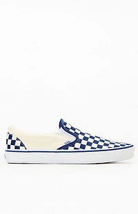 Vans Blue & White Checkerboard Classic Slip-On Shoes