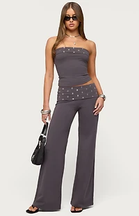 Edikted Breanna Studded Foldover Tube Top