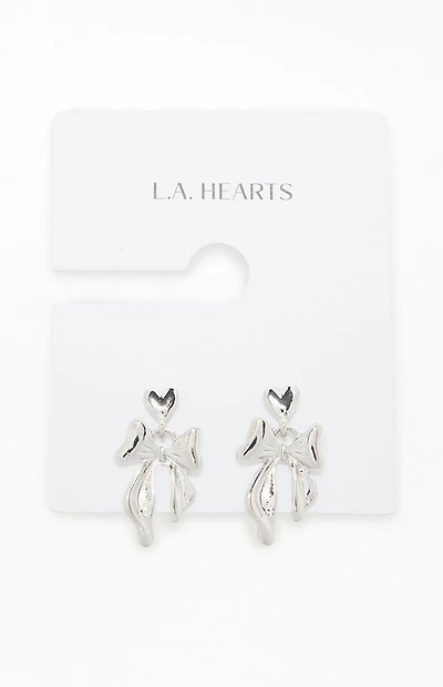 LA Hearts Bow Drop Earrings