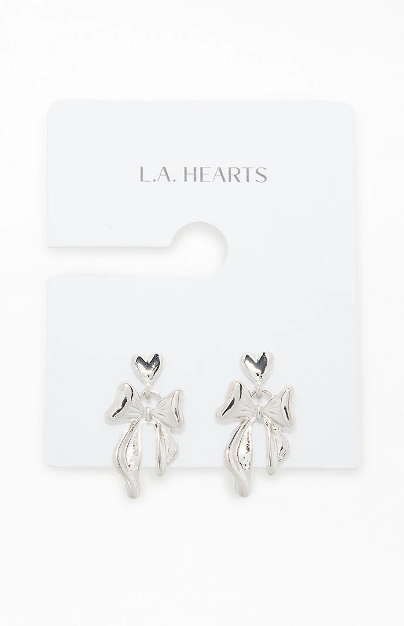 LA Hearts Bow Drop Earrings