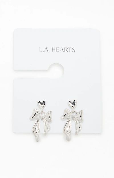 LA Hearts Bow Drop Earrings