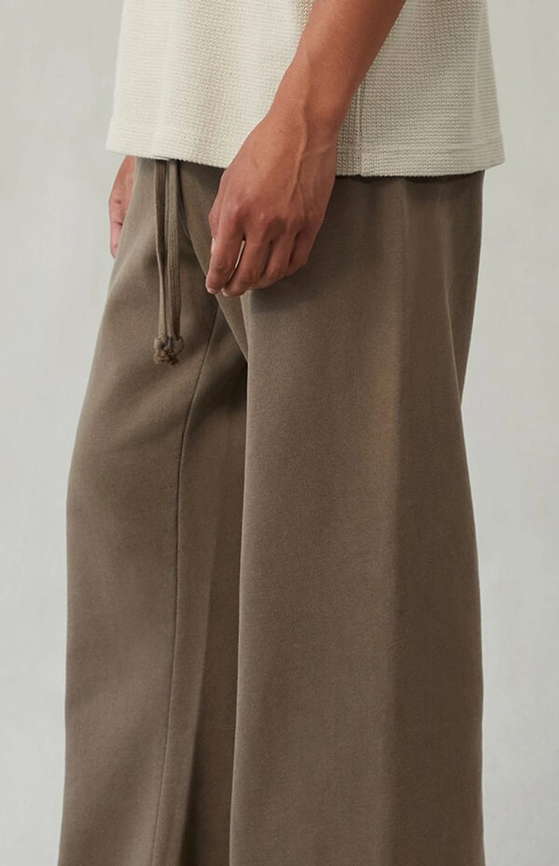 Pacsun Brown Fleece Baggy Bootcut Sweatpants