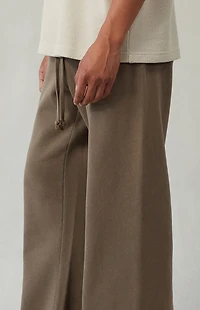 Pacsun Brown Fleece Baggy Bootcut Sweatpants