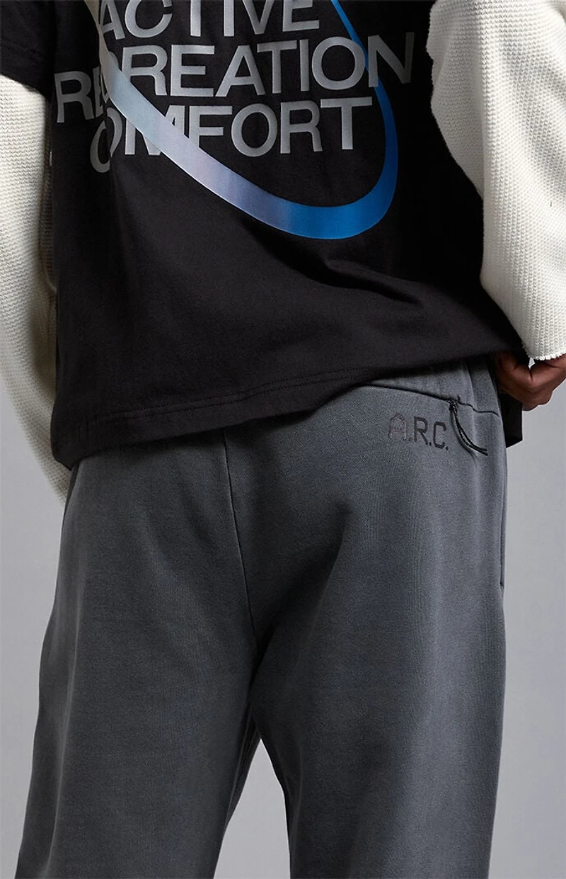 A.R.C. Washed Black Heavyweight Fleece Baggy Sweatpants