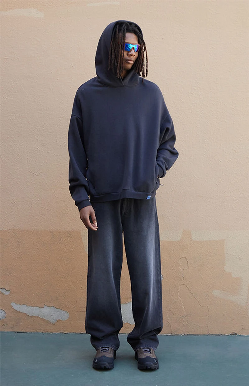 A.R.C. Black Vintage Wash Heavyweight Oversized Fleece Hoodie