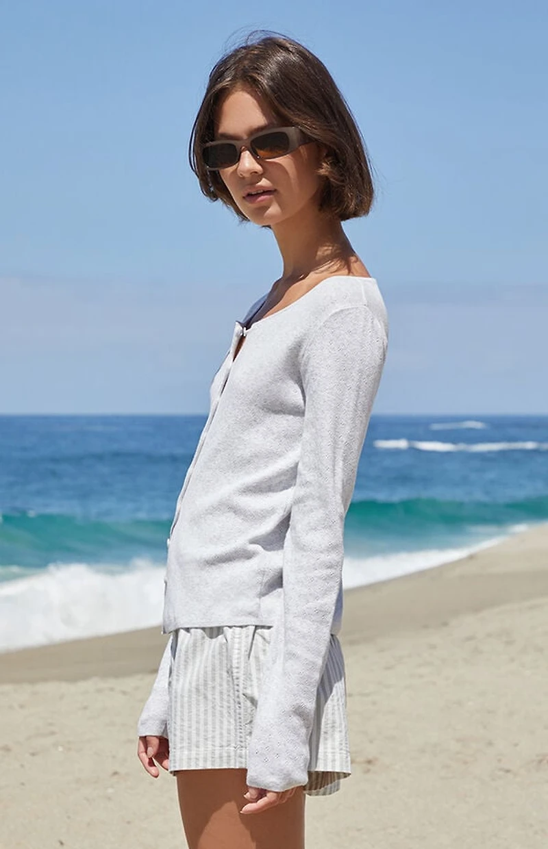 John Galt Silver Athelia Pointelle Cardigan