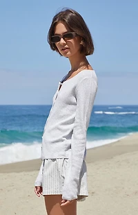 John Galt Silver Athelia Pointelle Cardigan
