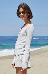 John Galt Silver Athelia Pointelle Cardigan