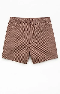 Pacsun Brown Tonal Seersucker 4.5" Swim Trunks