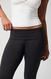 PAC 1980 WHISPER Active Fold-Over Waistband Flare Yoga Pants