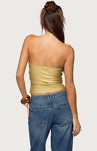 Edikted Cecilea Metallic Knit Bandage Tube Top