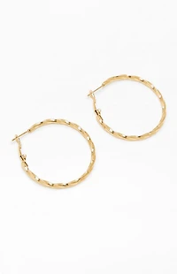 Pacsun Gold Stainless Steel Twisted Hoop Earrings