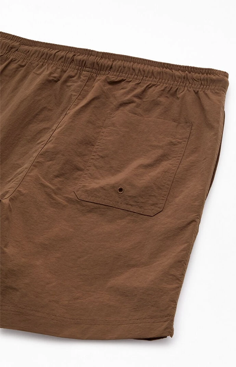 Pacsun Brown Collegiate 6.5" Swim Trunks
