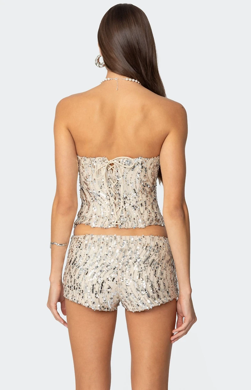 Edikted Wavy Baby Sequin Corset