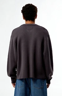 Pacsun Gray Button Front Polo Sweater