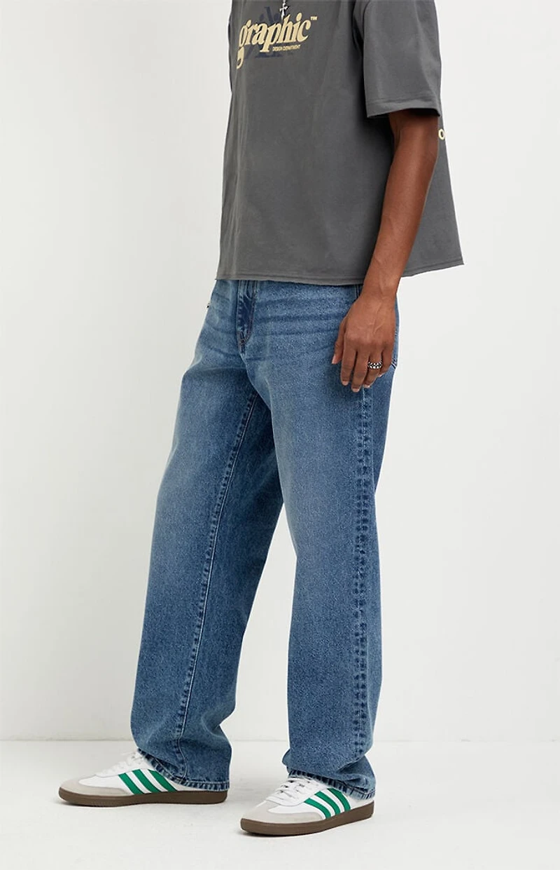 Pacsun Logan Relaxed Straight Jeans Medium Blue