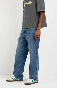 Pacsun Logan Relaxed Straight Jeans Medium Blue