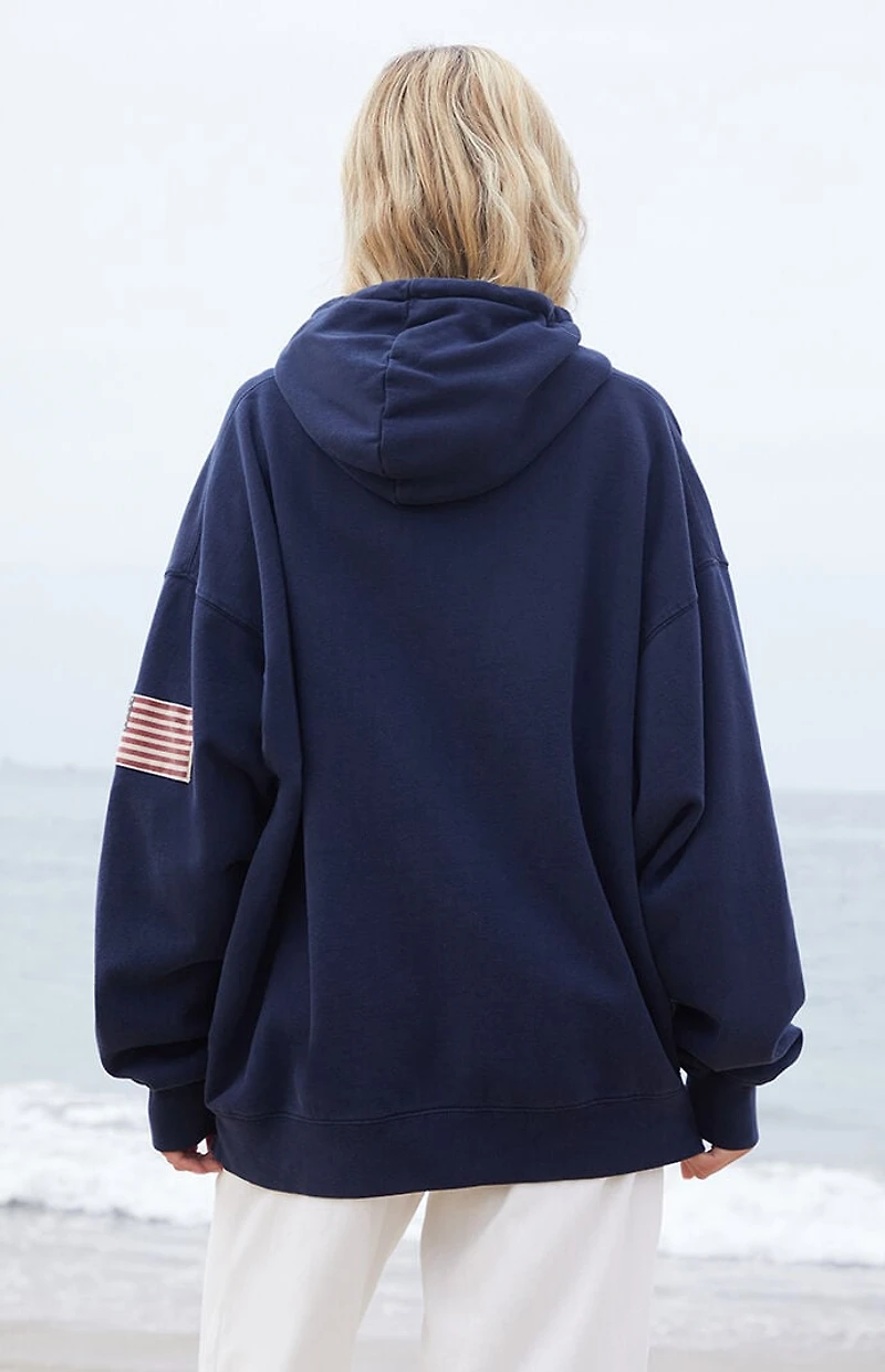 John Galt Navy Christie USA Oversized Hoodie