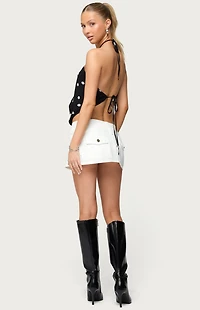 Edikted Chiffon Backless Cowl Neck Top