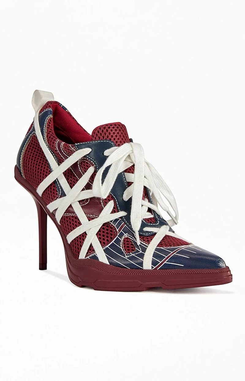 AZALEA WANG Women's Crosswalk Burgundy Point-Toe Stiletto Pumps