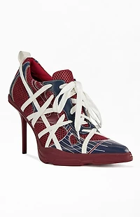 AZALEA WANG Women's Crosswalk Burgundy Point-Toe Stiletto Pumps
