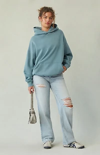 Pacsun Jordyn Low Rise Straight Leg Jeans Ripped Light Indigo