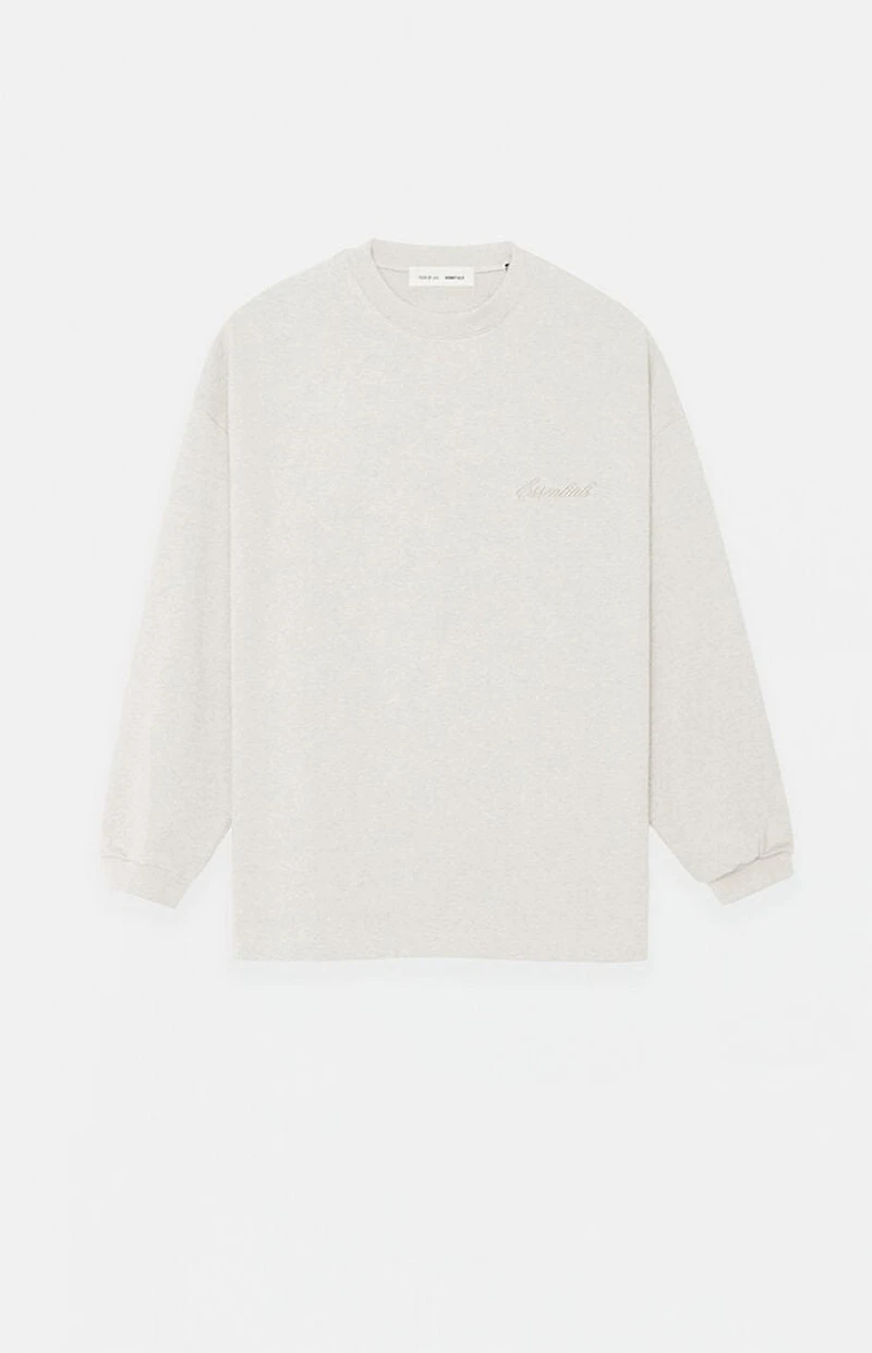 Fear of God ESSENTIALS Heather Oatmeal Classic Long Sleeve T-Shirt