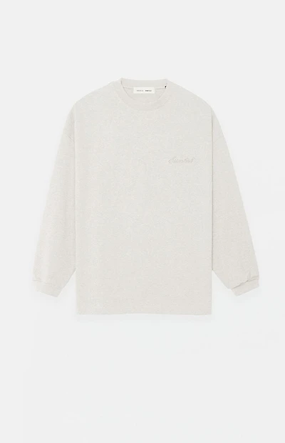 Fear of God ESSENTIALS Heather Oatmeal Classic Long Sleeve T-Shirt