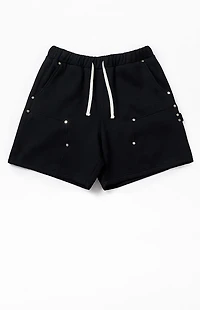 Pacsun Black Carpenter Baggy Sweat Shorts