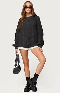 Edikted Lira Chunky Cable Knit Sweater