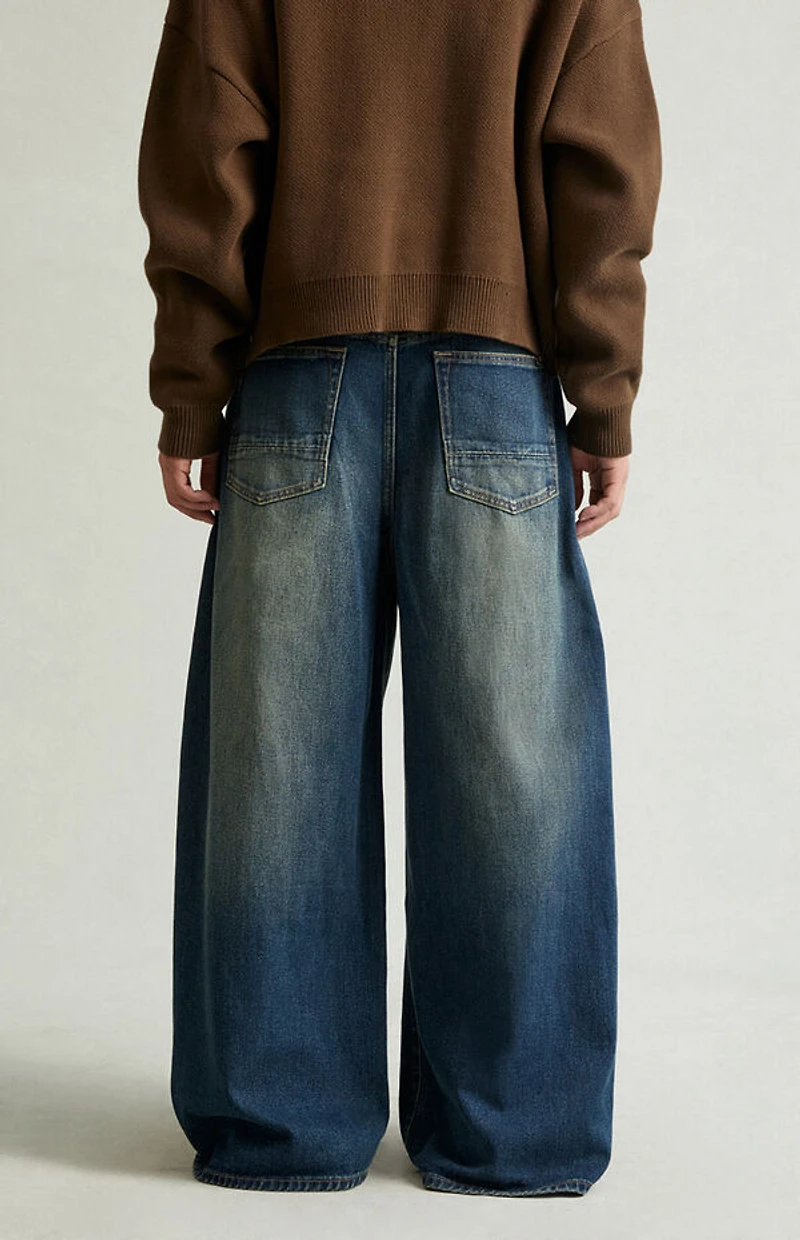 Pacsun Ryder Ultra Baggy Jeans Dark Blue Tint
