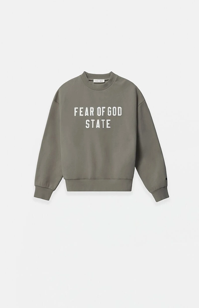 Fear of God ESSENTIALS Kids Moss '90s Fit Fleece Crew Neck Sweatshirt
