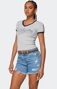 Edikted Los Angeles Contrast T-Shirt