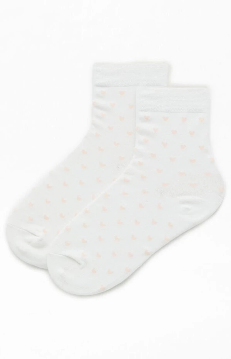 John Galt White & Pink Heart Socks