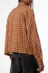 Pacsun Rains Orange Plaid Long Sleeve Shirt